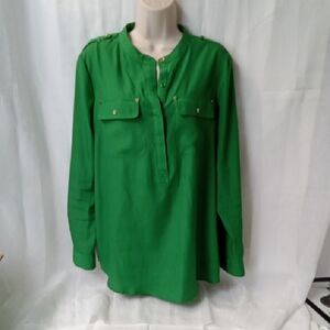 Green Long Sleeve Blouse